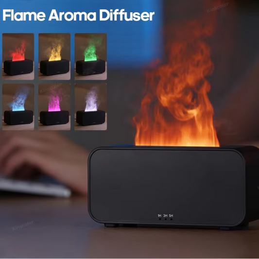 New Mini Aroma Diffuser Air Humidifier Ultrasonic Cool Mist Maker Fogger LED Essential Oil Flame Lamp Difusor